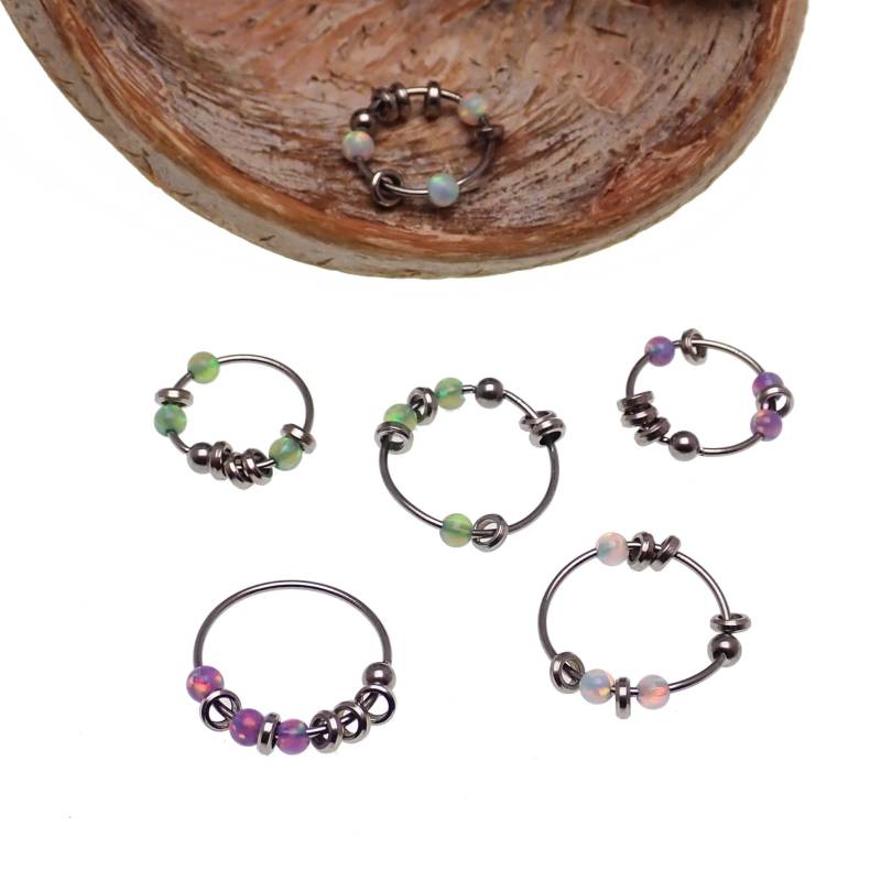 22G Opal Chirurgenstahl Nasenringe Mit 2mm Kugeln, Ideal Für Nase, Helix, Ohr Nasenreifen, Nasenpiercings 22G Opal Chirurgenstahl Nasenringe Mit 2mm Kugeln, Ideal Für Nase, Helix, Ohr Nasenreifen, Nasenpiercings von BodyClickers