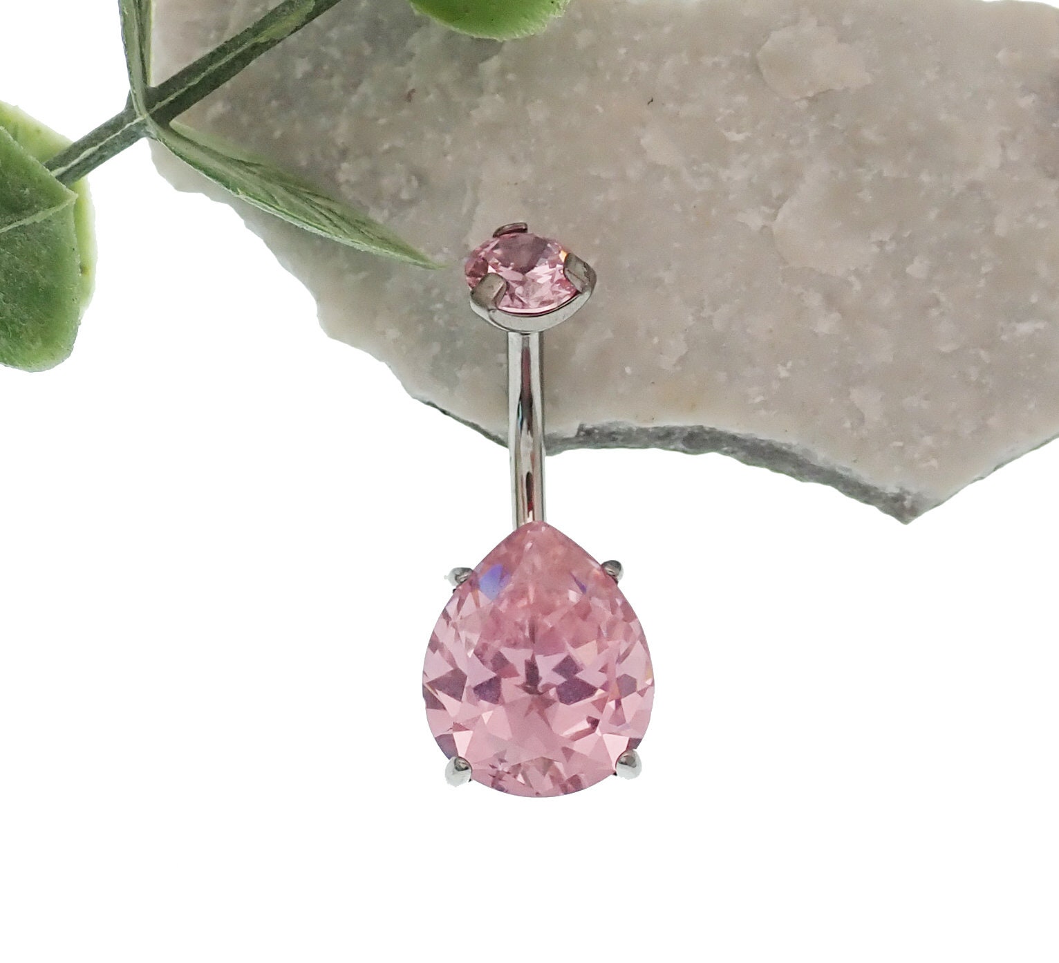 Künstlichen Titan Mit Innengewinde, Hypoallergen, Hypoallergenen Bauchring, Rosa Cz Eloxieren Jede Metallfarbe von BodyClickers
