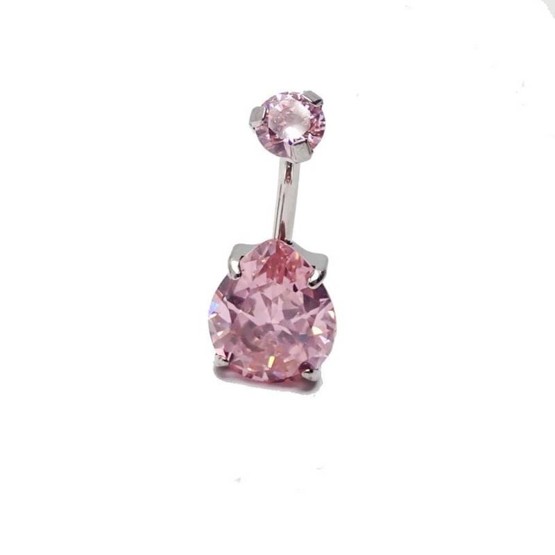 Titan Astm F136 Großer Funkelnder Rosa Stein Mit Innen Gefädeltem Prong-Bauchring Titan Astm F136 Großer Funkelnder Rosa Stein Mit Innen Gefädeltem Prong-Bauchring von BodyClickers