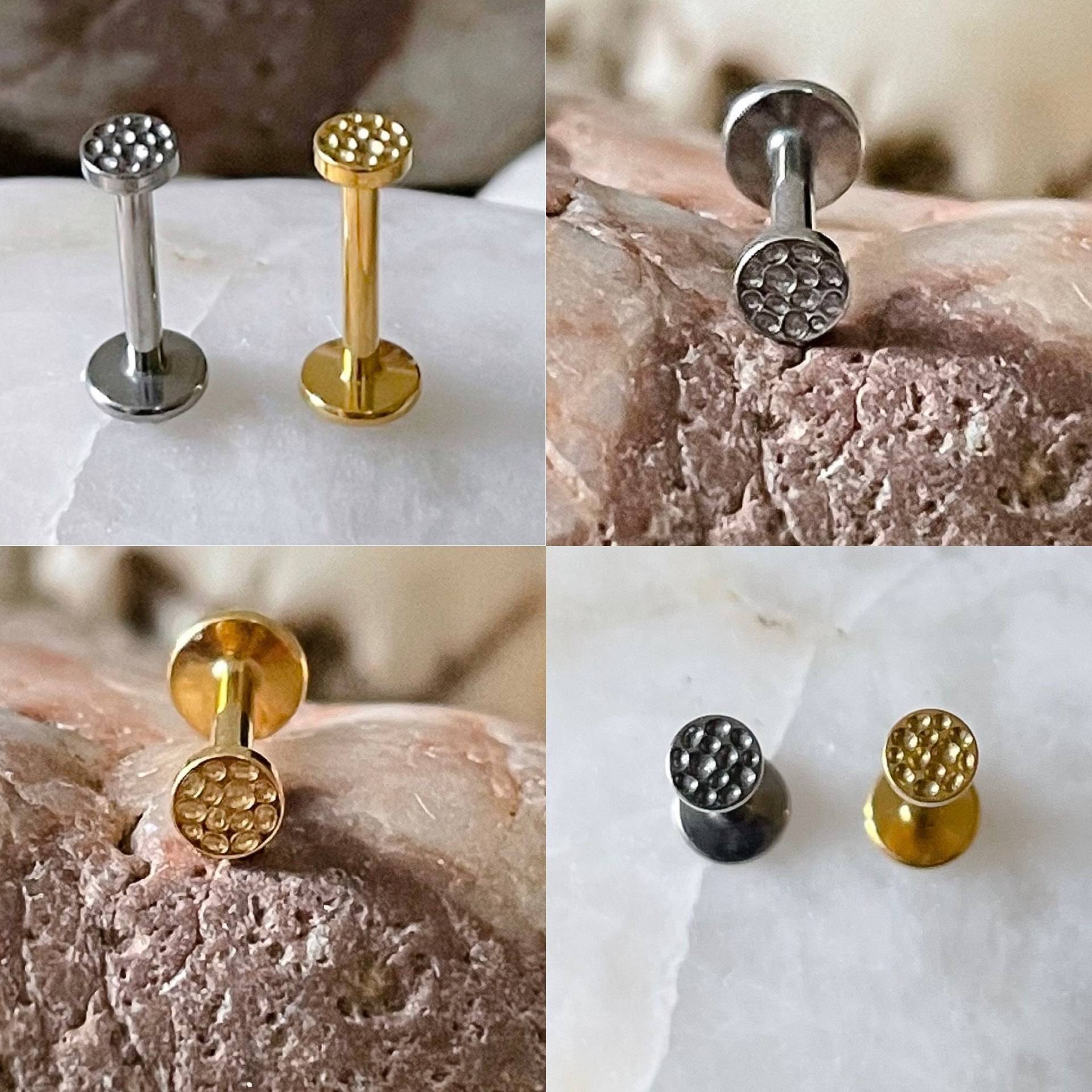 Astm F136 Titan Push Pin Threadless Hammer Effekt Flache Scheibe Labret Helix Conch Lip Monroe Tragus 1.2 Mm 8 - 2 Farben Zur Auswahl Astm F136 Titan Push Pin Threadless Hammer Effekt Flache Scheibe Labret Helix Conch Lip Monroe Tragus 1.2 Mm 8 - 2 Farben Zur Auswahl von BodyJewelleryCB