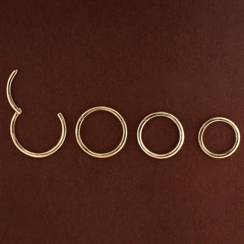 18K Massivgold Clicker Ring - Helix, Daith, Septum Piercing | 18G, 4 Mm Zu 9 Mm von BodyJewelsCreations