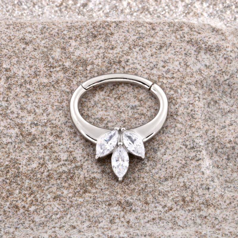 Chirurgenstahl Septum Clicker, Swarovski Cz Daith Ring | 16G - 7 Mm von BodyJewelsCreations