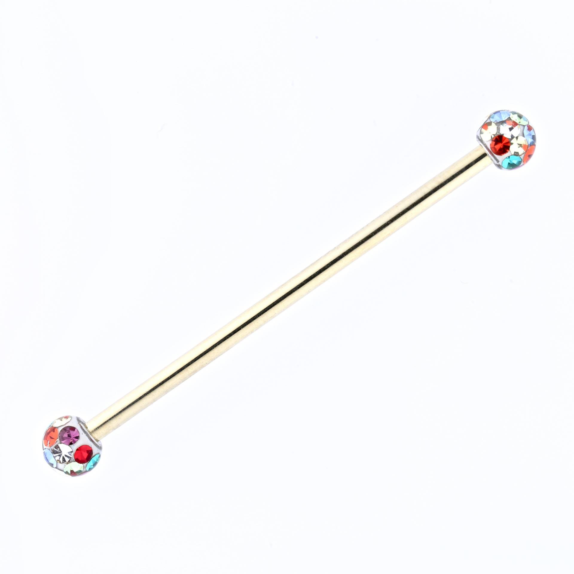 Piercing - Helix Mit Industrial Barbell Swarovski Kristall Aus Chirurgenstahl | 14G von BodyJewelsCreations