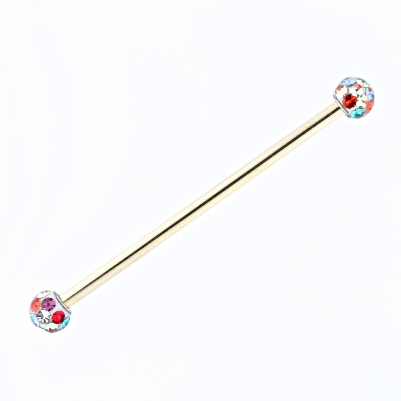 Piercing - Helix Mit Industrial Barbell Swarovski Kristall Aus Chirurgenstahl | 14G von BodyJewelsCreations