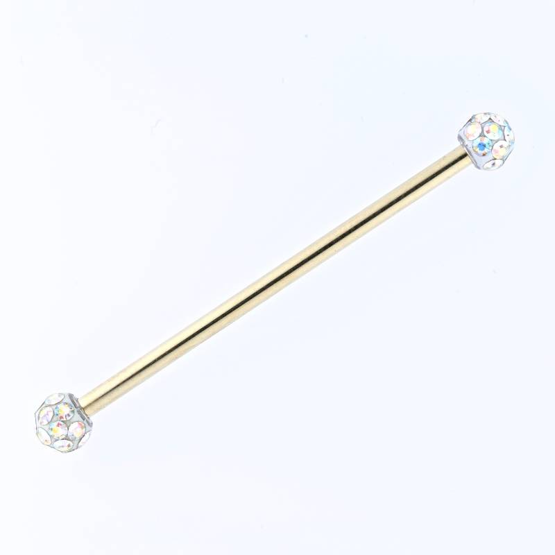 Piercingring Industrial Barbell - Swarovski Kristall Helix, 14G von BodyJewelsCreations