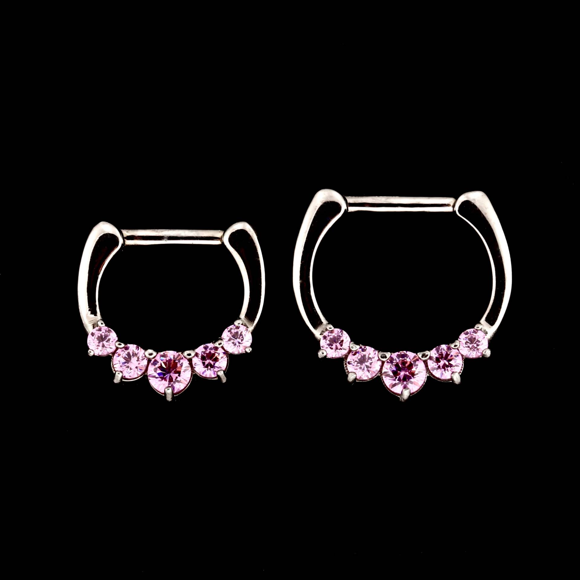 Pink Swarovski Cz Septum Clicker, Chirurgenstahl 316L, 16G von BodyJewelsCreations