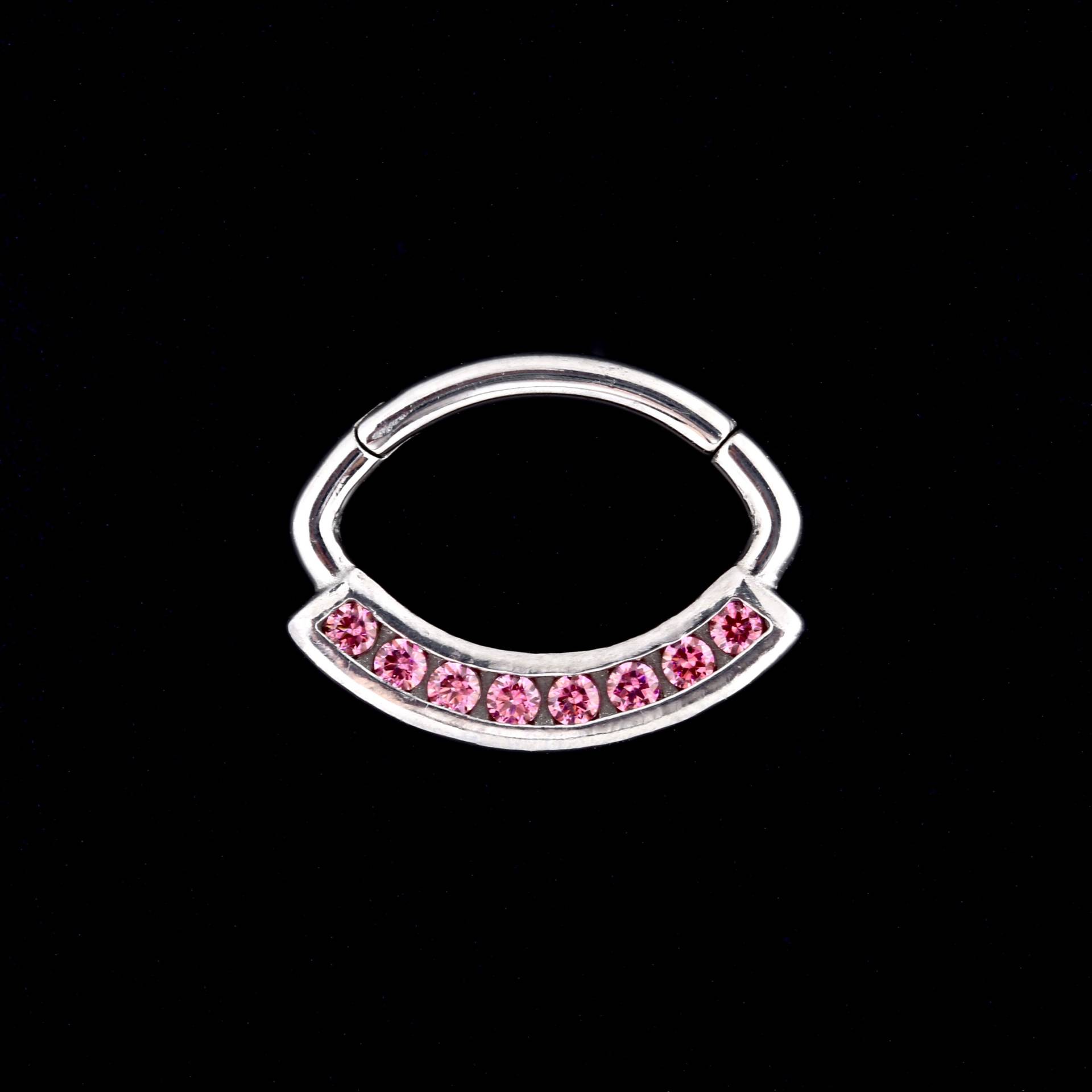 Rosa Swarovski Cz Daith Clicker, Chirurgenstahl 316L | 16G - 6 Mm von BodyJewelsCreations
