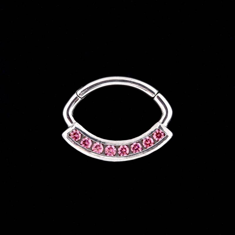 Rosa Swarovski Cz Daith Clicker, Chirurgenstahl 316L | 16G - 6 Mm von BodyJewelsCreations