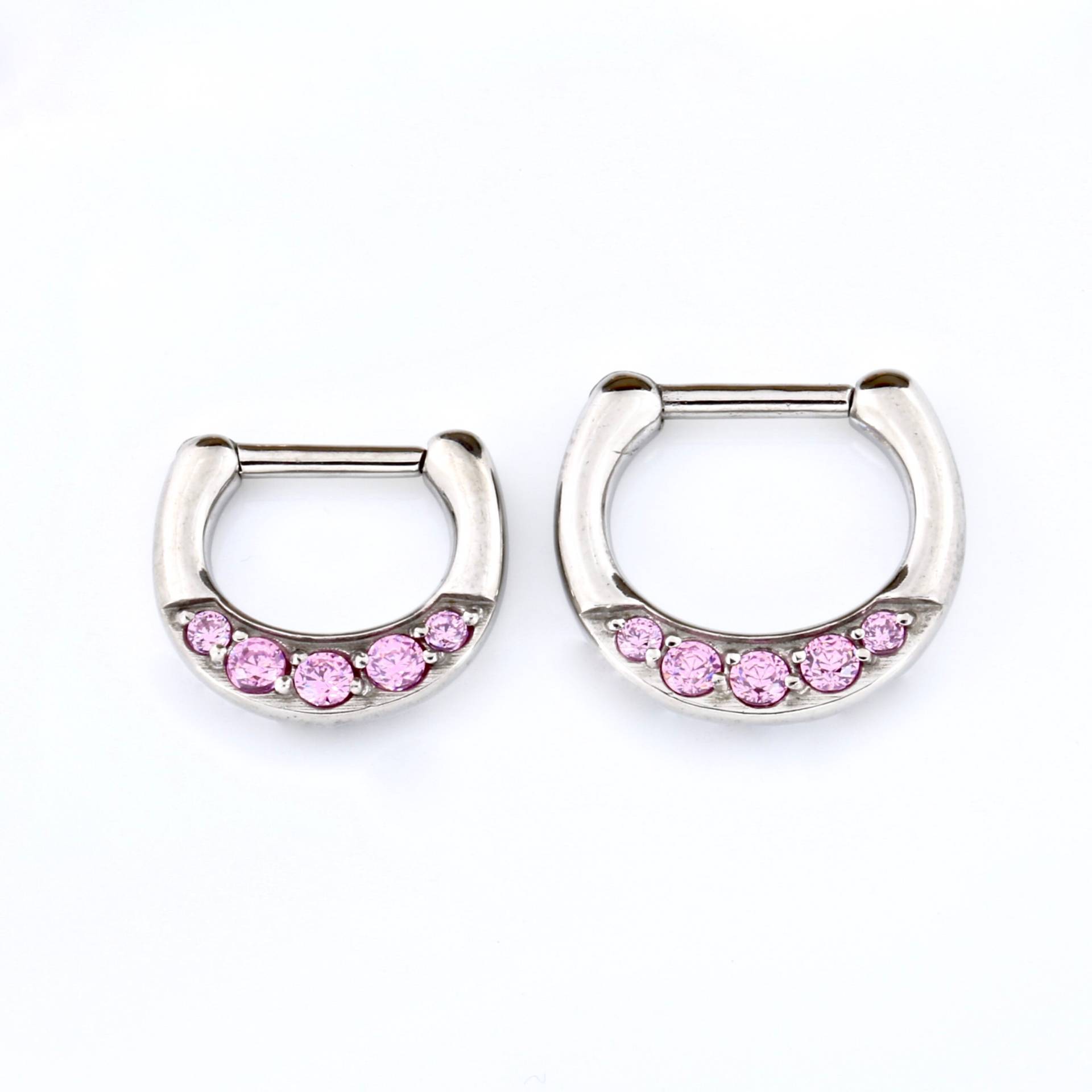 Rosa Swarovski Cz Septum Clicker, Chirurgenstahl Daith Ring | 16G von BodyJewelsCreations