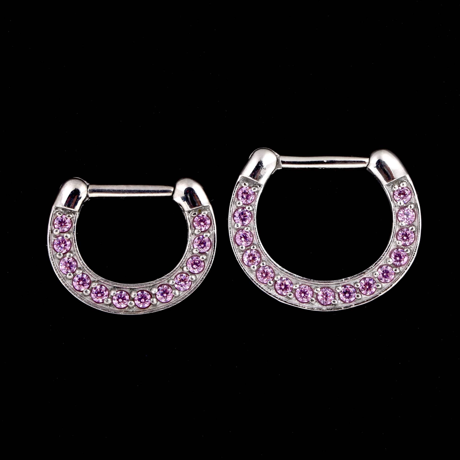 Rosa Swarovski Cz Septum Clicker, Daith Ring Aus Chirurgenstahl 316L | 16G von BodyJewelsCreations