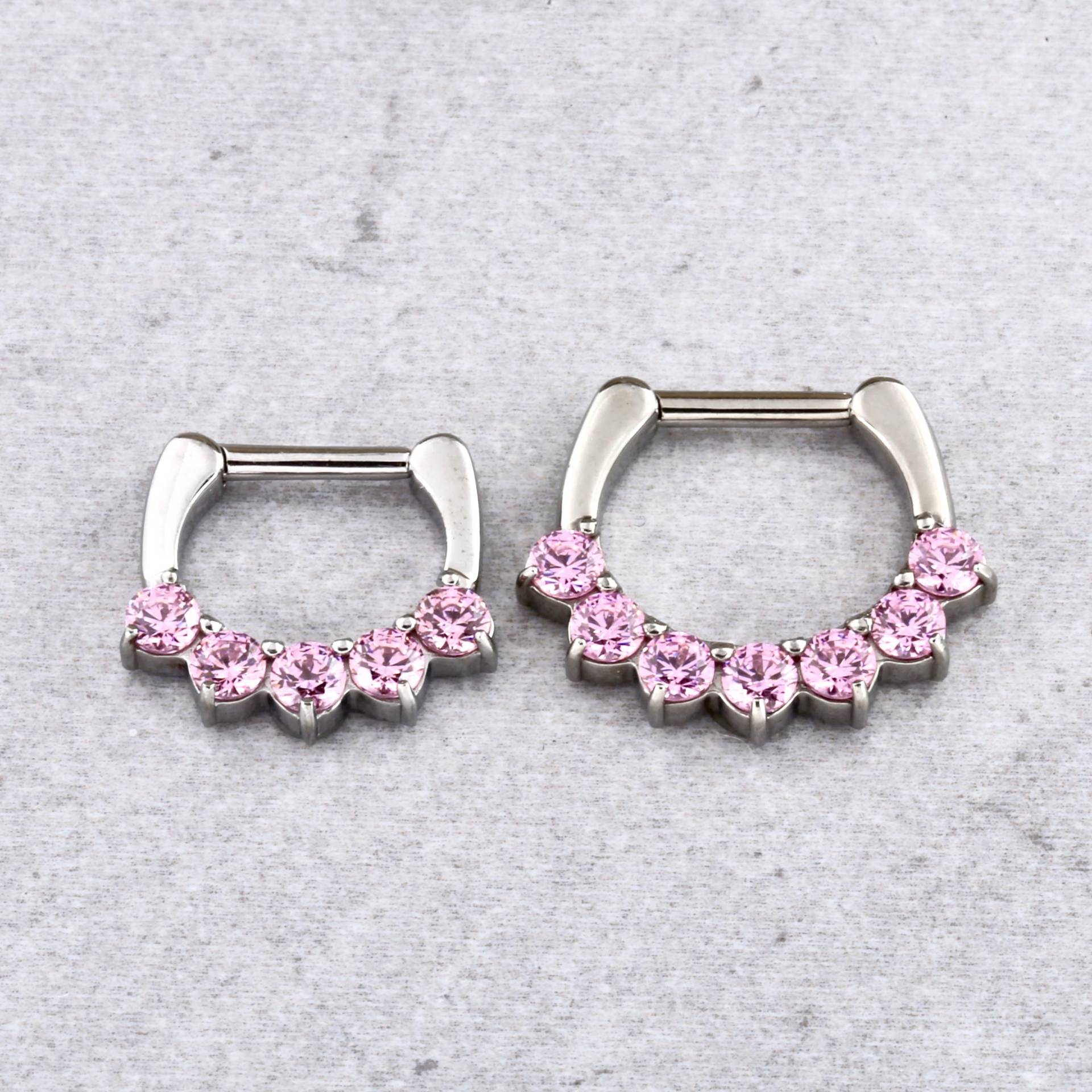 Rosa Swarovski Septum Clicker, Daith Ring Aus Chirurgenstahl 316L 16G von BodyJewelsCreations