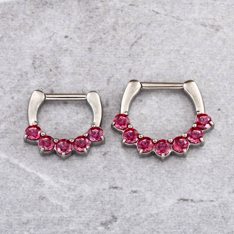 Roter Swarovski Cz Septum Clicker, Chirurgenstahl Daith Ring | 16G von BodyJewelsCreations