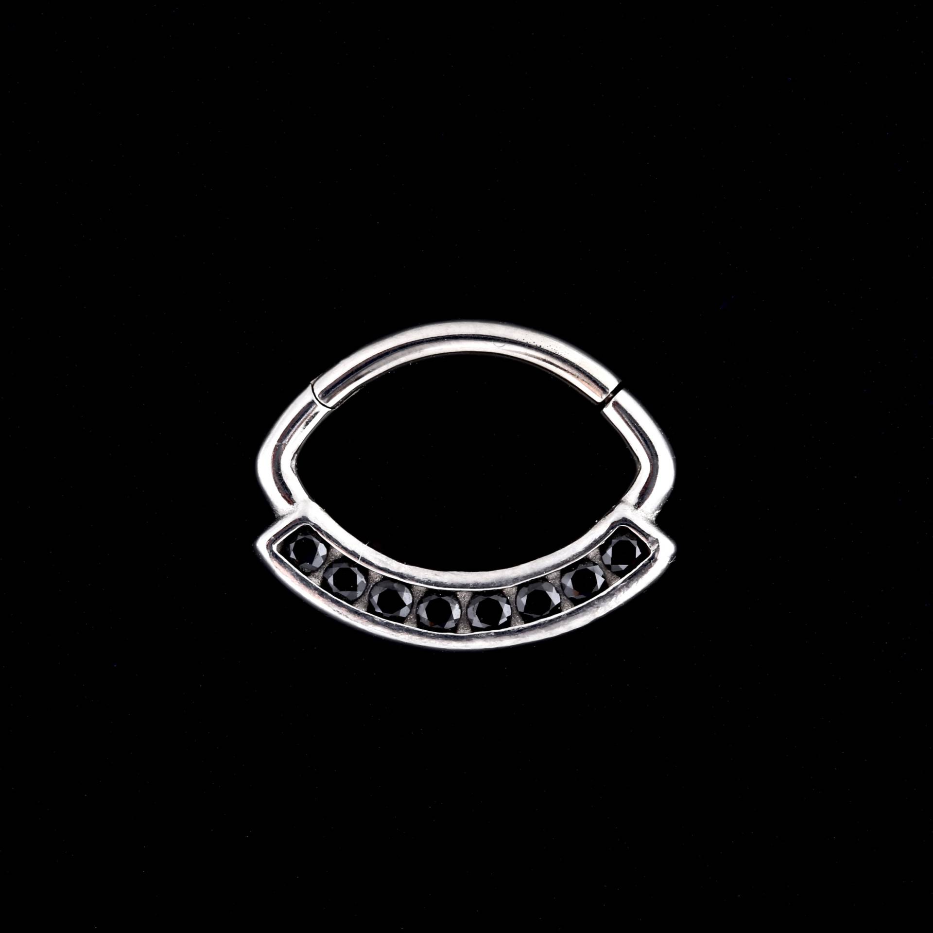 Schwarze Swarovski Cz Daith Clicker, Chirurgenstahl 316L, 16G 6 Mm von BodyJewelsCreations