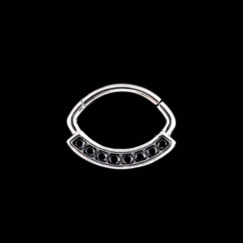 Schwarze Swarovski Cz Daith Clicker, Chirurgenstahl 316L, 16G 6 Mm von BodyJewelsCreations