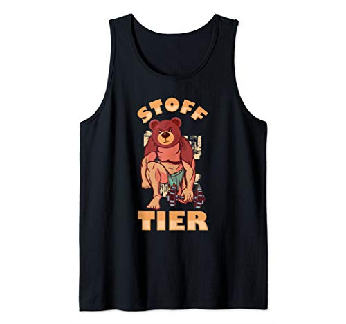 Herren Lustig Stofftier Body Builder Spruch Kraftsport Gym Muskeln Tank Top von Bodybuilding Motivation Sport Fitness Geschenke