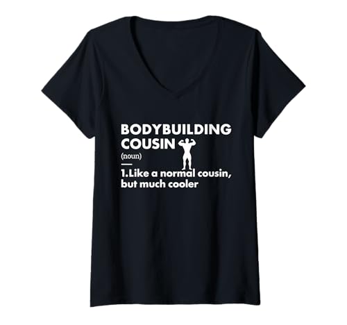 Damen Sport-Cousin Definition Bodybuilding T-Shirt mit V-Ausschnitt von Bodybuilding Sport Present Bodybuilder Apparel