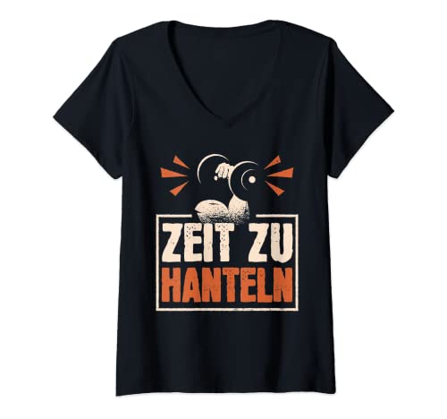 Damen Bodybuilding Pumper - Fitness Gym Workout Spruch Hanteln T-Shirt mit V-Ausschnitt von Bodybuilding Spruch Muskel Training Gym