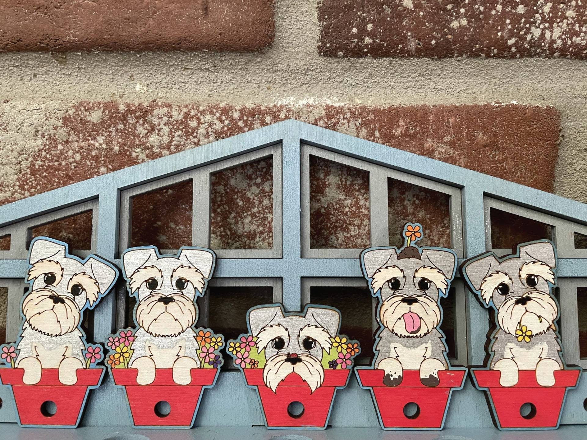 Miniatur Schnauzer Schlüsselanhänger Und Wandbehang Organizer von BoeCoDesign