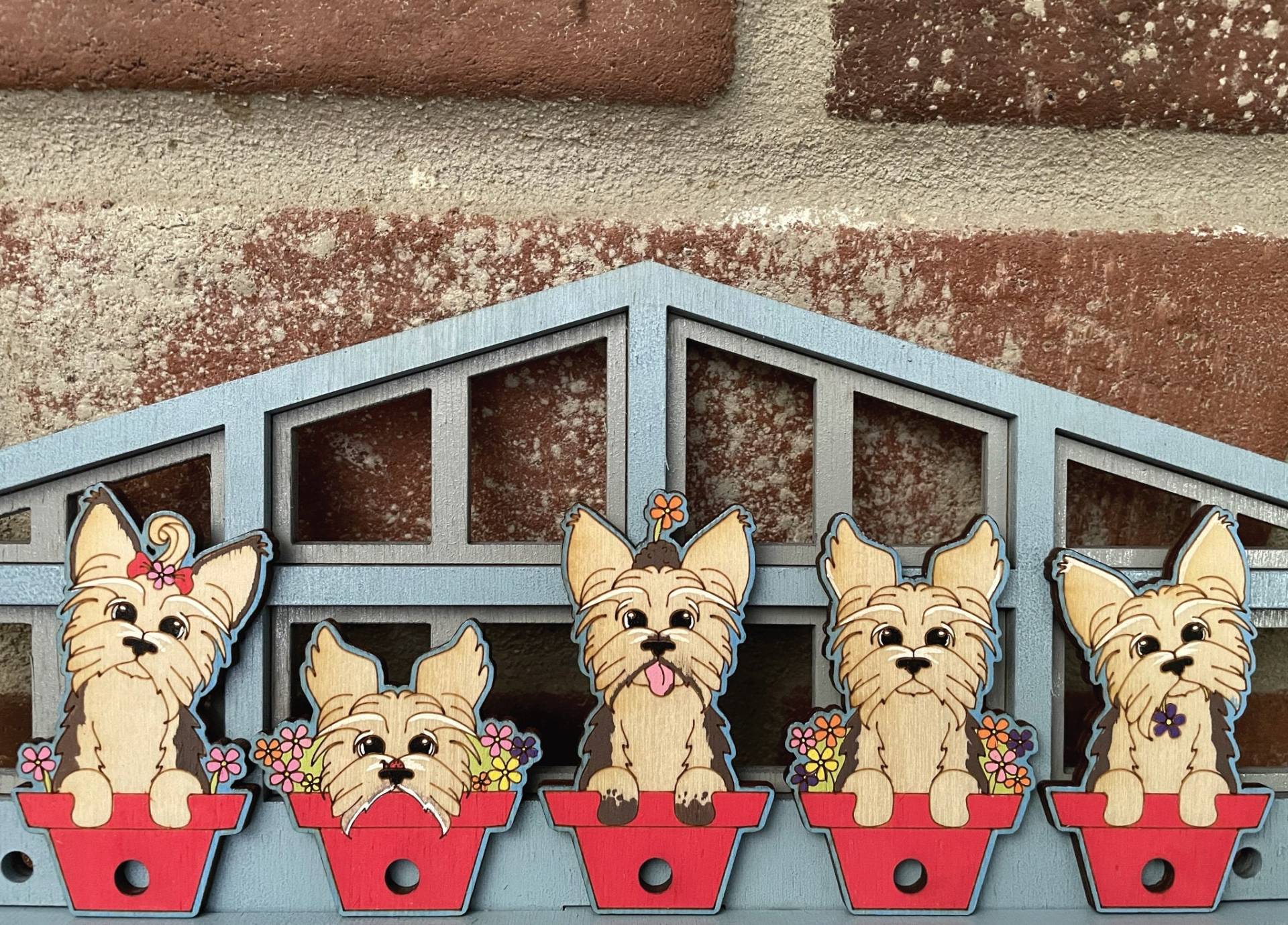 Yorkie, Yorkshire Terrier Schlüsselanhänger Und Wandbehang Organizer von BoeCoDesign