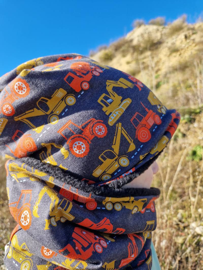 Beanie & Loop Im Set "Bagger" von Boedabutik