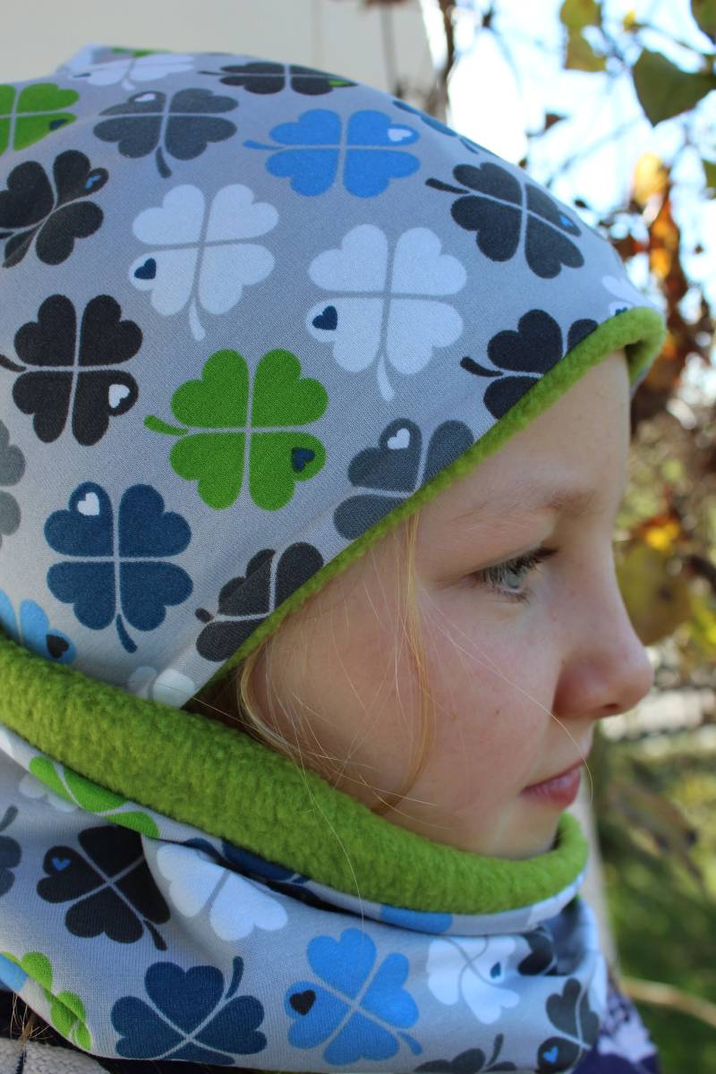 Beanie & Loop Im Set "Kleeblatt" von Boedabutik