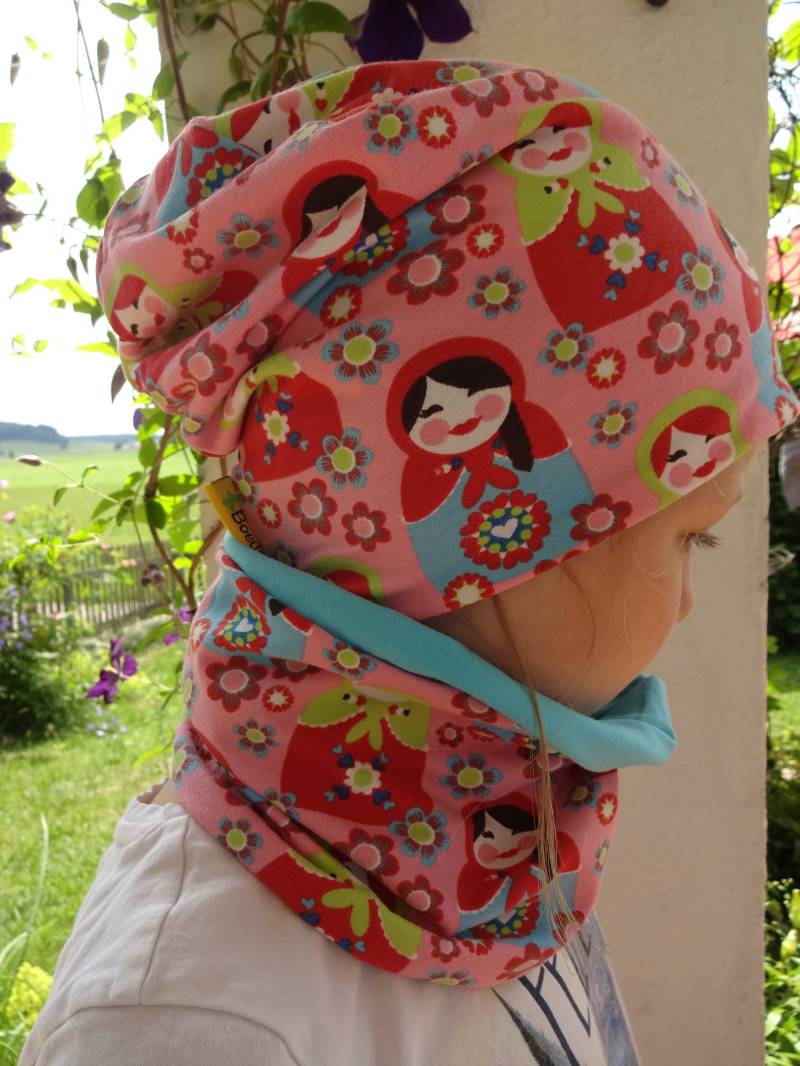 Beanie & Loop Im Set "Matroschka" von Boedabutik