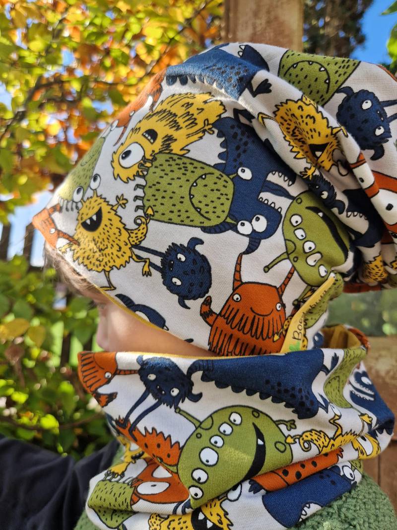 Beanie & Loop Im Set "Monster" von Boedabutik