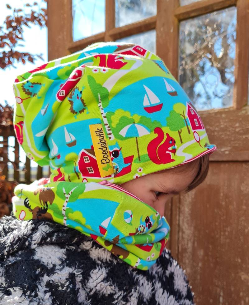 Beanie & Loop Im Set "Schweden" von Boedabutik
