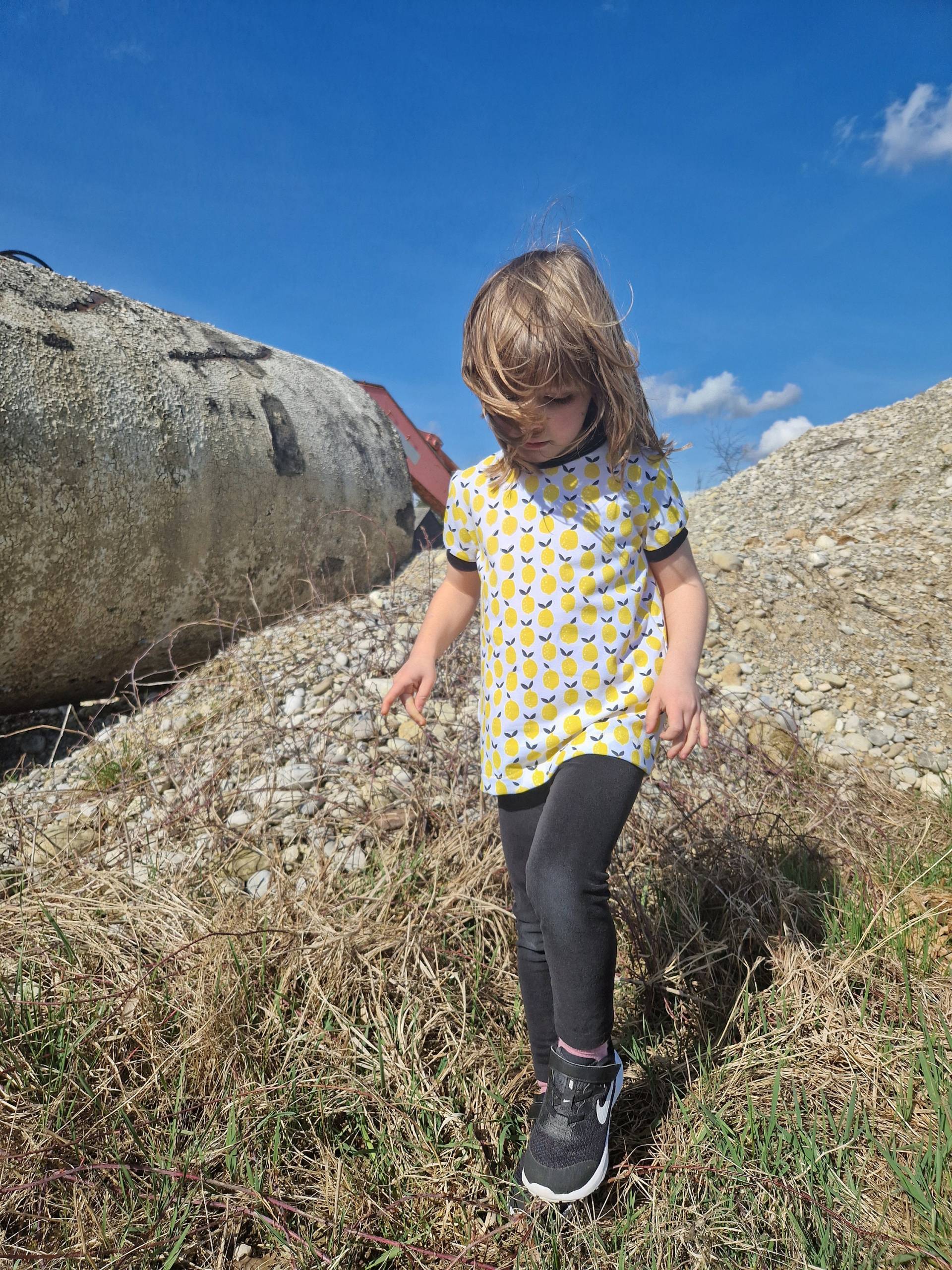 Kindertshirt, T-Shirt, Bio, Zitronen, Lillestoff von Boedabutik