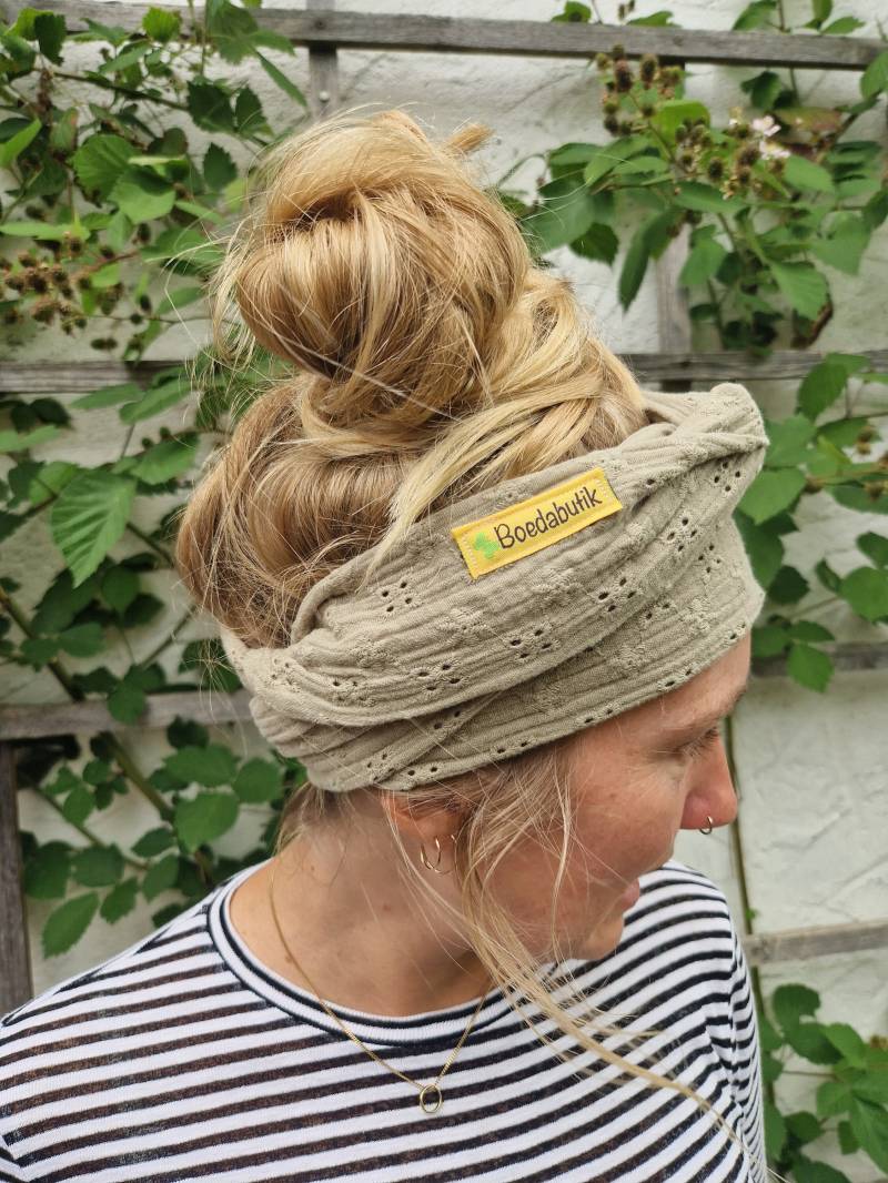 Musselin, Haarband Zum Selberbinden, Olivegrün, Blumen, Baumwolle, Musselinband Musselin, Haarband Zum Selberbinden, Olivegrün, Blumen, Baumwolle, Musselinband von Boedabutik