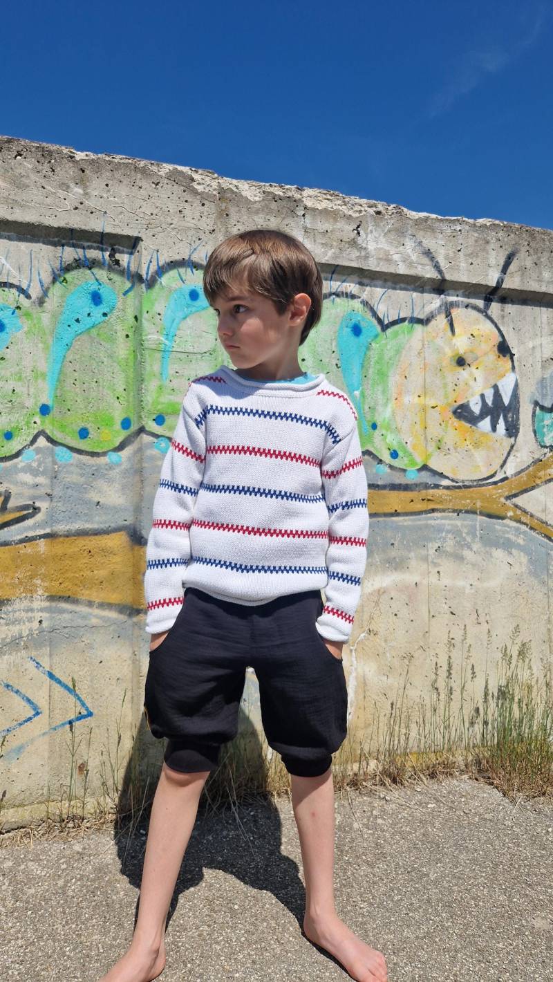 Sommerhose, Musselinhose, Pumphose, Kurze Hose, Schwarz von Boedabutik