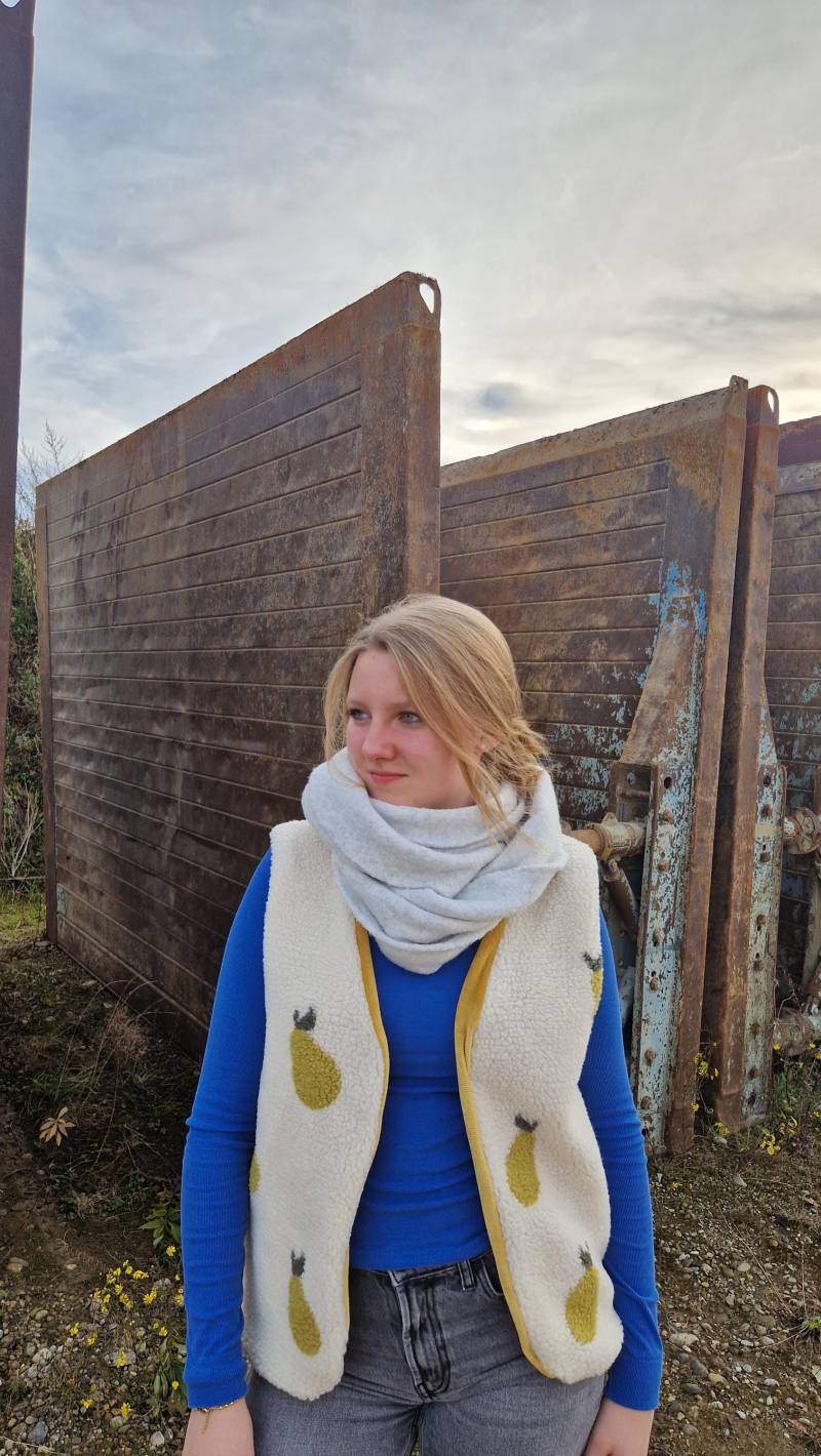 Weste Damen Birnen Creme Teddyweste Oversize von Boedabutik