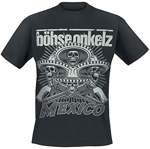 Böhse Onkelz Mexico 2014 Männer T-Shirt schwarz XL 100% Baumwolle Band-Merch, Bands, Totenköpfe von Böhse Onkelz