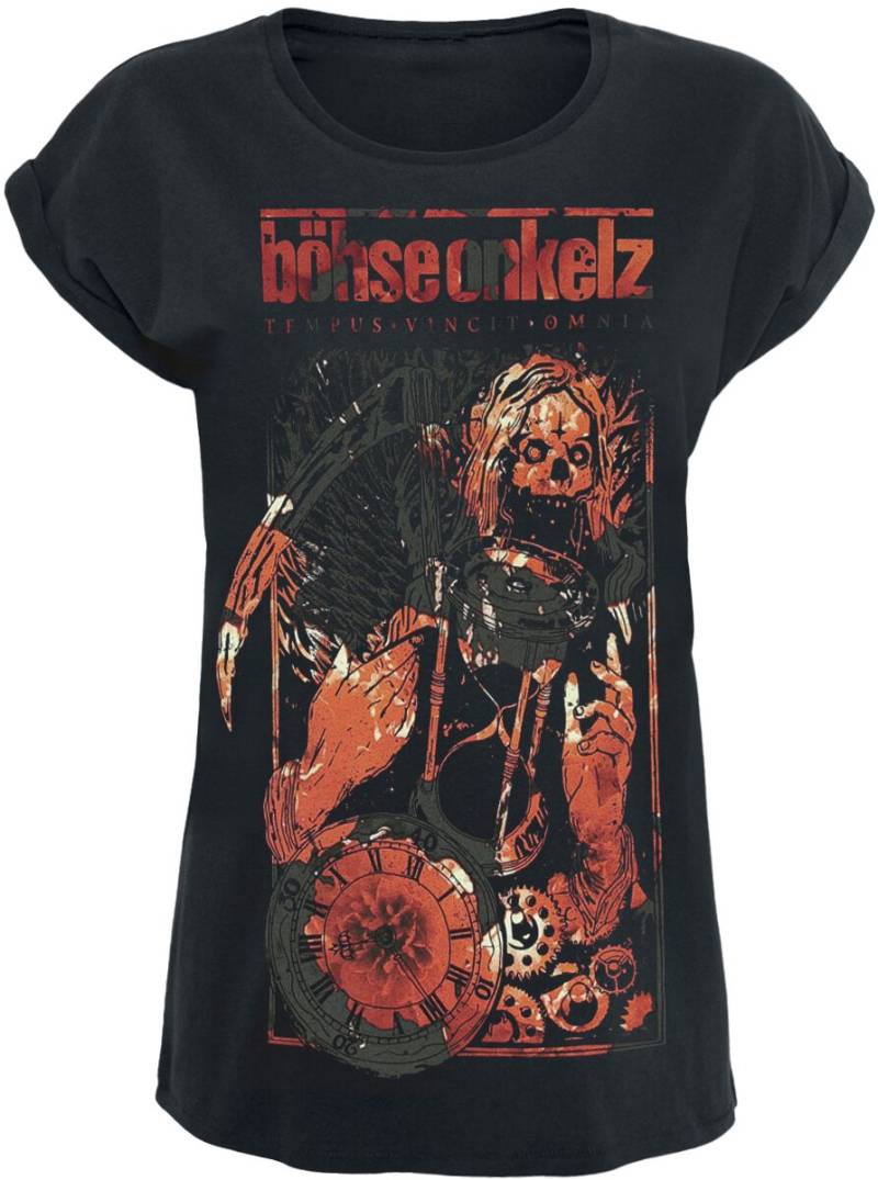 Böhse Onkelz T-Shirt - Chronos Poppy Red - S bis XL - für Damen - Größe S - schwarz  - Lizenziertes Merchandise! von Böhse Onkelz