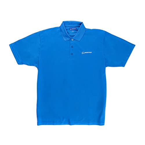 Boeing Signature Logo Mesh Tech Poloshirt, königsblau, Mittel von Boeing