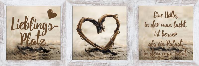 Bönninghoff Bild mit Rahmen "Lieblingsplatz, Herz" 1 Stk. tlg. von Bönninghoff