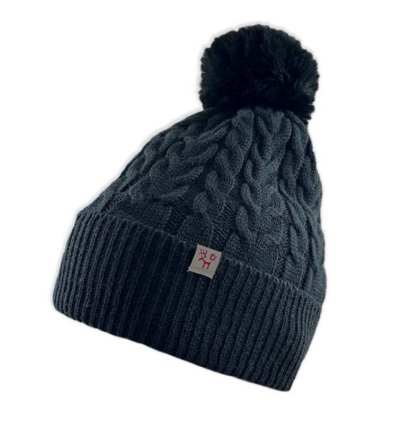 Börjesson Handskar Strickmütze Gestrickte Mütze mit Kunstfellbommel – skandinavisches Design Schlicht, praktisch und stilvoll von Börjesson Handskar