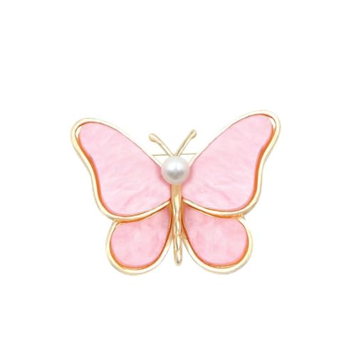 Rosa Schmetterlings-Brosche mit rosa Schmuck-Geschenkbox für Frauen und Mädchen, elegante Hochzeits-Brosche mit Schmetterlings-Perlen, Anstecknadel für Mutter, Mutter, Geschenk, Kleidung, Kleid, von Boerni