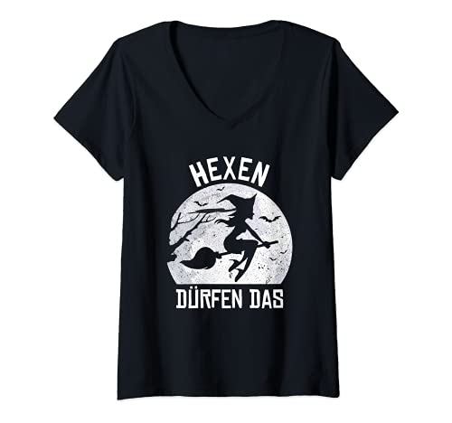 Damen Hexe Oma Großmutter Böse Alte Frau Hexen dürfen das T-Shirt mit V-Ausschnitt Damen Hexe Oma Großmutter Böse Alte Frau Hexen dürfen das T-Shirt mit V-Ausschnitt von Böse Alte Frau Hexen dürfen das