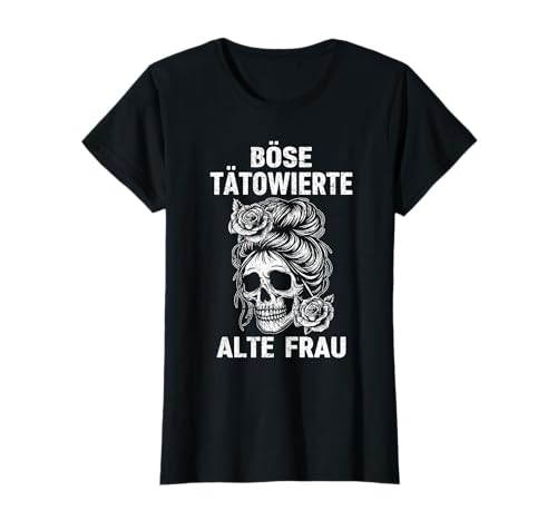 Böse Alte Frau Sarkasmus Lustiger Spruch T-Shirt Damen X-Small Schwarz Klassisch V-Ausschnitt Humorvolles Design mit Totenkopf und Tätowierung Böse Alte Frau Sarkasmus Lustiger Spruch T-Shirt Damen X-Small Schwarz Klassisch V-Ausschnitt Humorvolles Design mit Totenkopf und Tätowierung von Böse Alte Frau Sarkasmus Lustiger Spruch