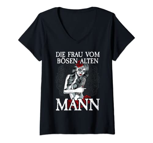 Damen Böser Alter Mann I Für Frauen I Frau vom bösen alten Mann T-Shirt mit V-Ausschnitt von Böser Alter Mann & Böse Alte Frau I Damen & Herren