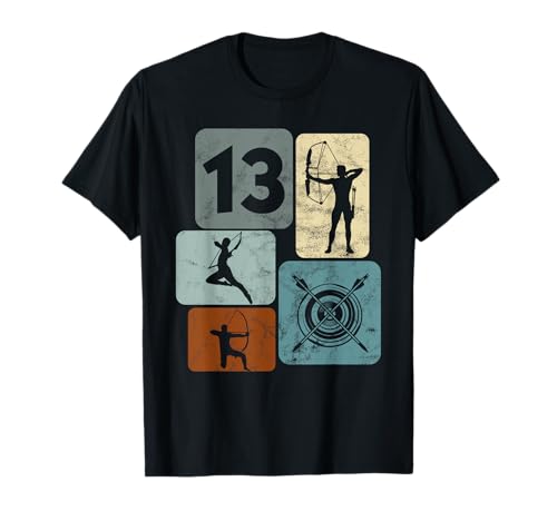 Geburtstagsshirt 13 Jahre Jungen 13 Geburtstag Bogenschießen T-Shirt von Bogenschießen Kinder Jungs Geburtstag Bogenschütze