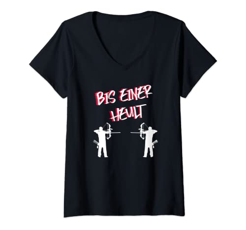 Damen Bogenschießen Schritt für Schritt bis einer Heult T-Shirt mit V-Ausschnitt von Bogenschießen Kinder & Erwachsene bis einer heult