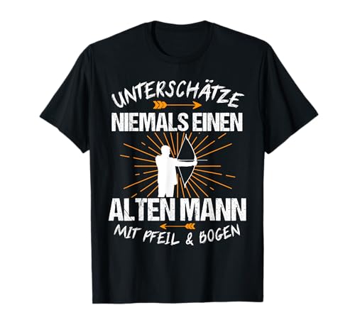 Bogenschiessen Langbogen Bogenschützen Sport Motiv Bogensport Bogenschiessen Bogenschütze Pfeil Geschenk T-Shirt Schwarz S Kurzarm Klassisch Passform T-Shirt Herren Männer S von Bogenschiessen Langbogen Bogenschützen Sport Motiv