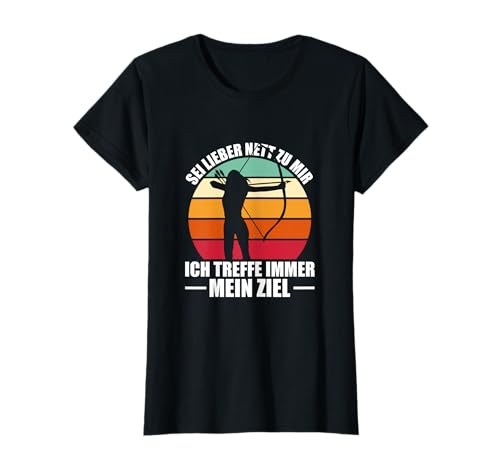Damen Bogenschützin Pfeil und Bogen Bogensport T-Shirt von Bogenschießen Zubehör Bogenschützin