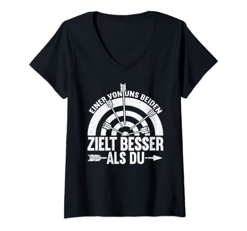 Damen Bogenschütze Einer von uns beiden Bogenschießen Archery T-Shirt mit V-Ausschnitt von Bogenschießen Zubehör & Bogenschützen Sportbogen