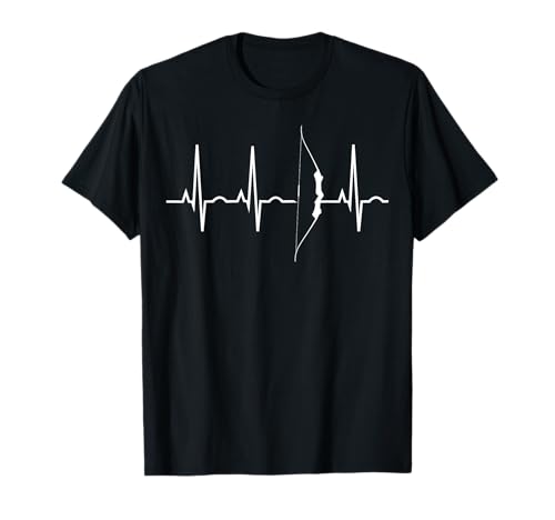 Bogenschießen Heartbeat Geschenk-Shirt Männer & Frauen T-Shirt von Bogenschütze Herzschlag Bogenjagd Geschenke