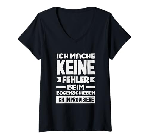 Damen Ich Mache Keine Fehler Beim Bogenschießen Ich Improvisiere T-Shirt mit V-Ausschnitt von Bogenschützen Humor Designs Geschenke Geschenkidee