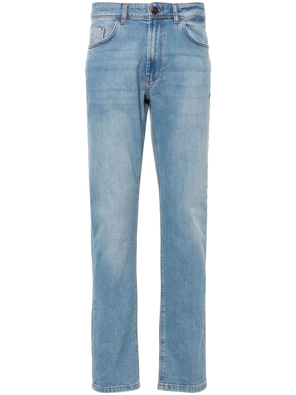 Boggi Milano Halbhohe Straight-Leg-Jeans - Blau von Boggi Milano