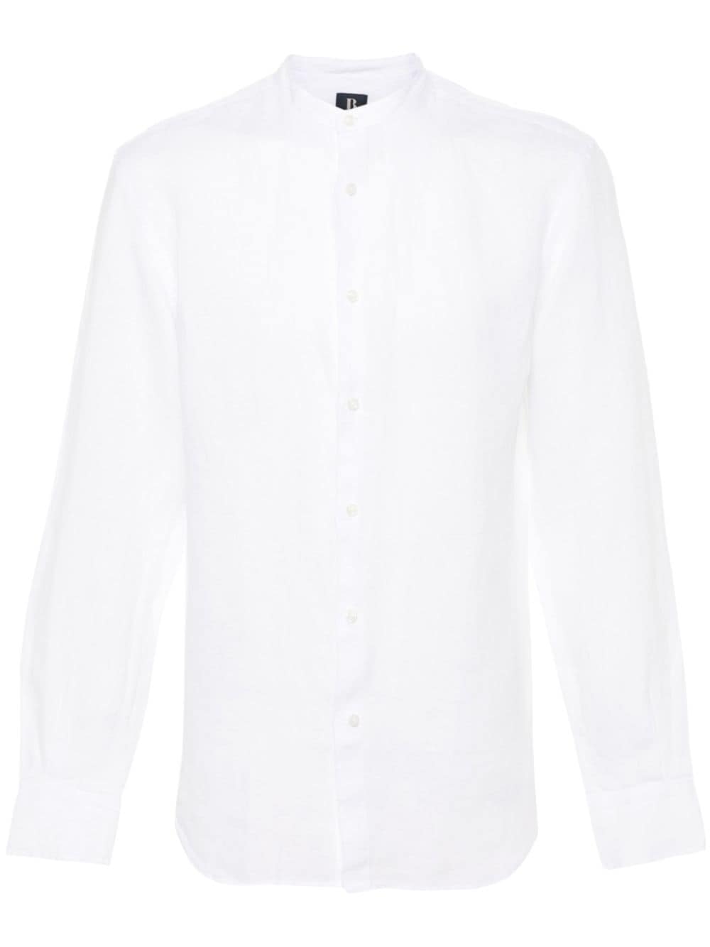 Boggi Milano Leinenhemd mit Stehkragen - Weiß von Boggi Milano